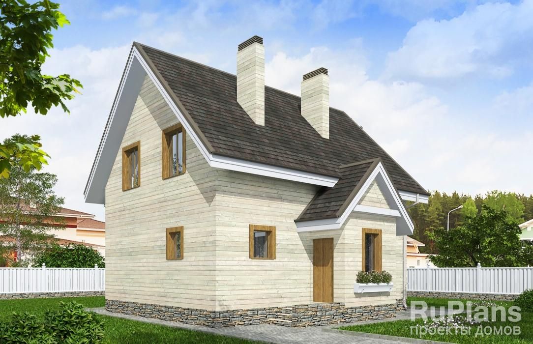 Дом с мансардой и террасой Rg3337 №1 Дом с мансардой и террасой Rg3337 №1