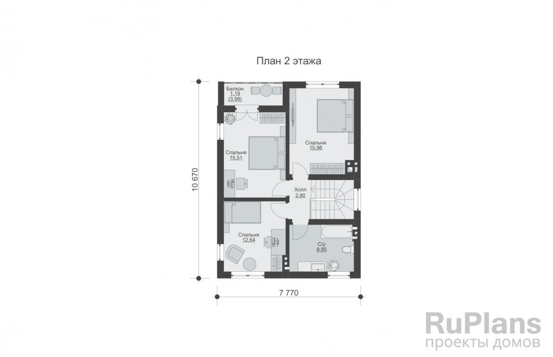 Двухэтажный дом с гаражом и тремя спальнями Rg3865 №9