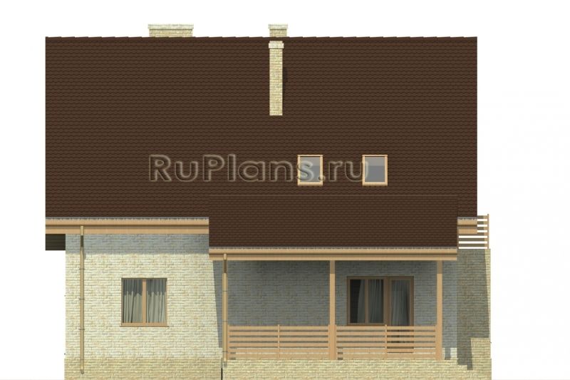 Дом с мансардой и крытой террасой Rg4954 №5 Дом с мансардой и крытой террасой Rg4954 №5