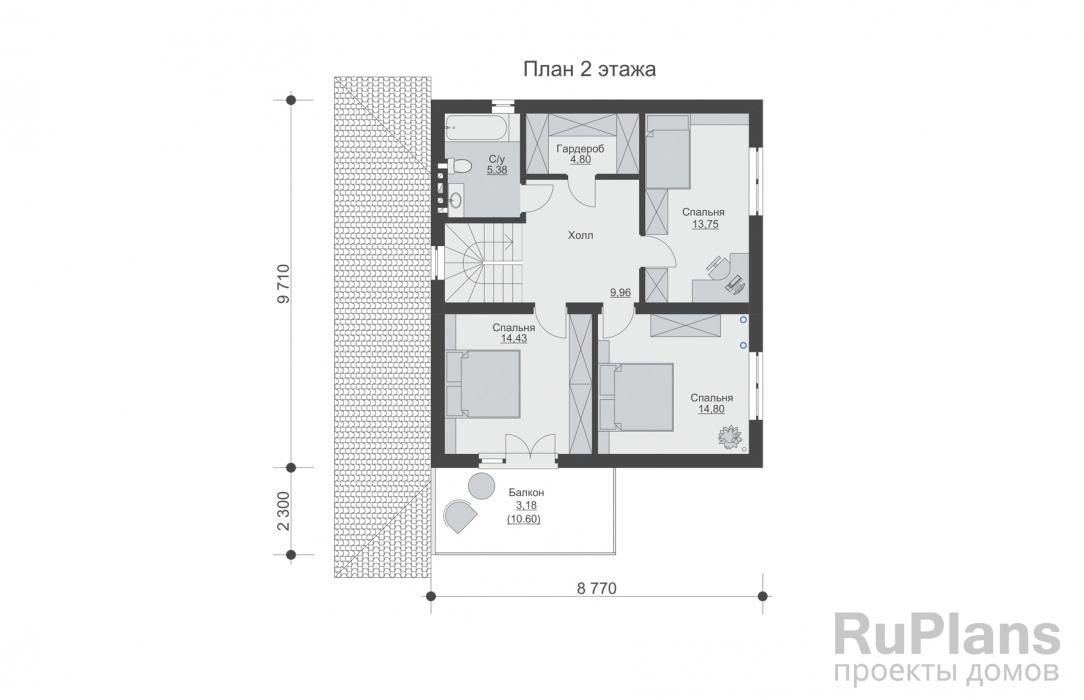 Двухэтажный дом с гаражом, кухней-гостиной и тремя спальнями Rg6450 №9