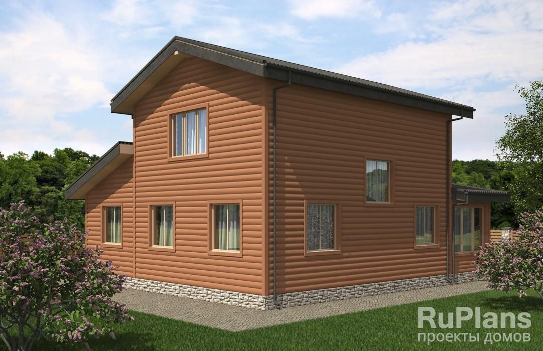 Двухэтажный дом с верандой и гаражом Rg5279 №3 Двухэтажный дом с верандой и гаражом Rg5279 №3
