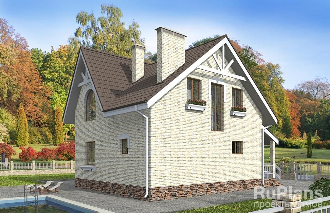 Дом с мансардой и террасой Rg3714 №3 Дом с мансардой и террасой Rg3714 №3