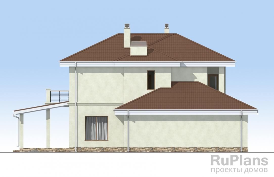 Двухэтажный дом с гаражом, террасой и балконами Rg3223 №7