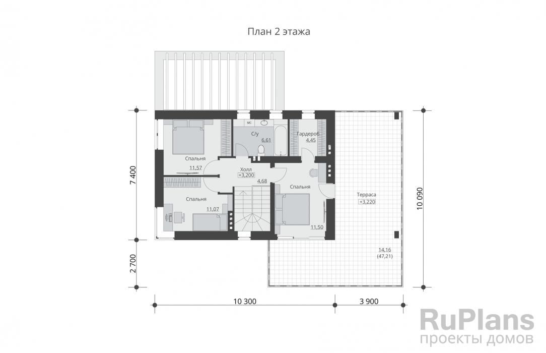 Двухэтажный дом с гаражом, кабинетом и террасой Rg6021 №9