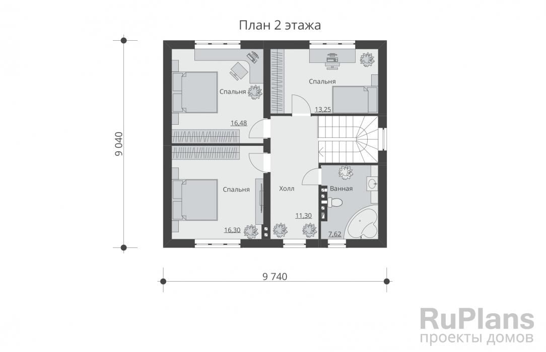 Двухэтажный дом с гаражом Rg5351 №9