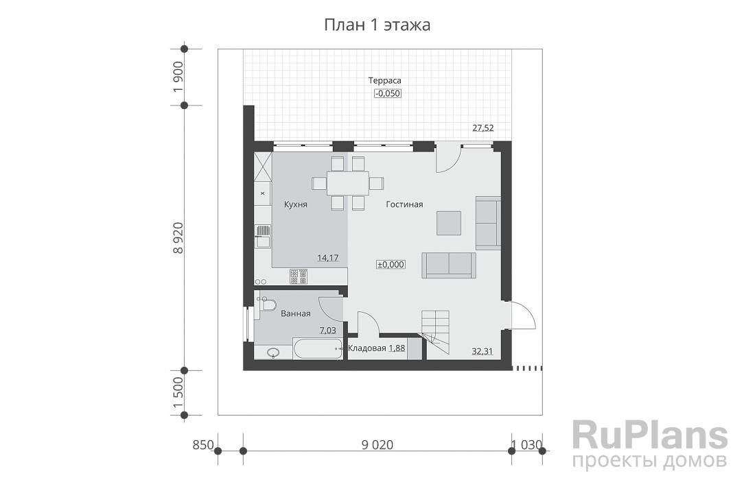 Двухэтажный дом с террасой, балконом и тремя спальнями Rg6330 №8 Двухэтажный дом с террасой, балконом и тремя спальнями Rg6330 №8