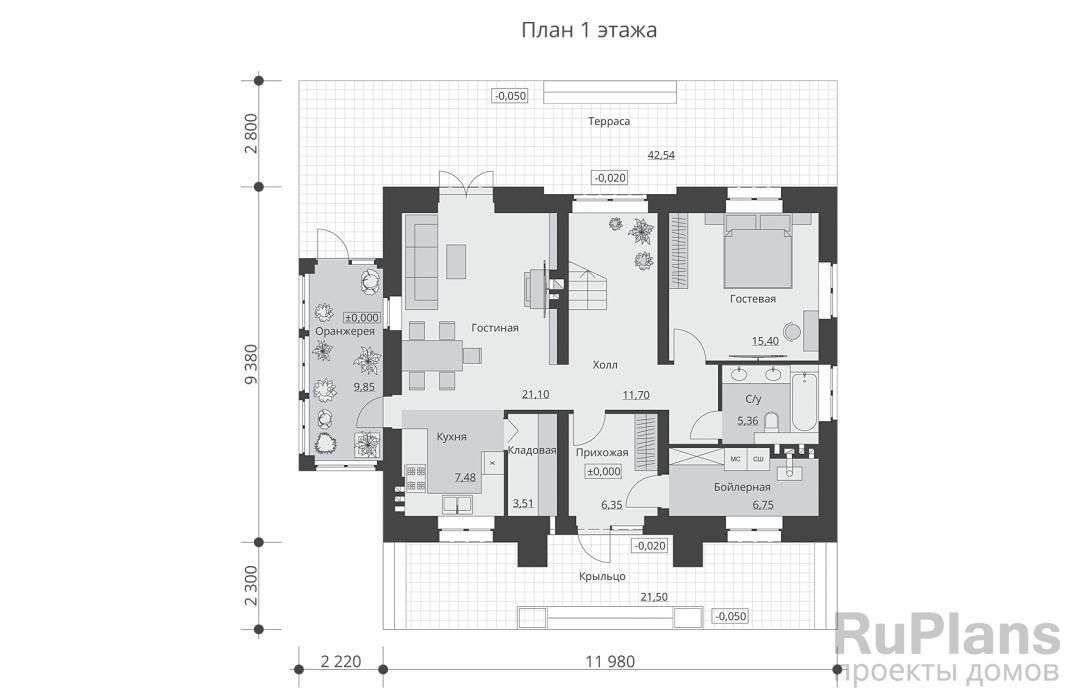 Двухэтажный дом с оранжереей, балконами, тремя спальнями и гостевой Rg3426 №8