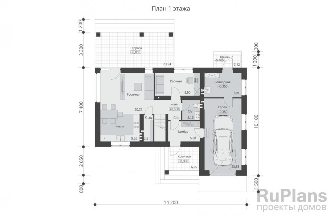 Двухэтажный дом с гаражом, кабинетом и террасой Rg6021 №8