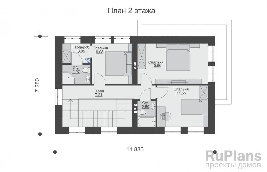Двухэтажный дом c верандой и четыремя спальнями Rg6531 №9
