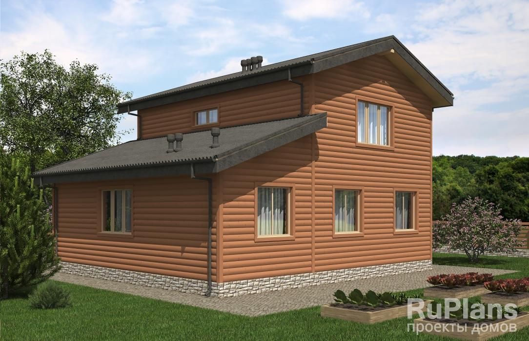 Двухэтажный дом с верандой и гаражом Rg5279 №2 Двухэтажный дом с верандой и гаражом Rg5279 №2