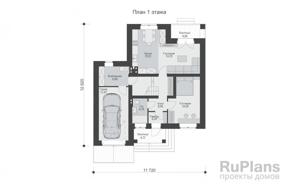Двухэтажный дом с гаражом и лоджией Rg3918 №8 Двухэтажный дом с гаражом и лоджией Rg3918 №8