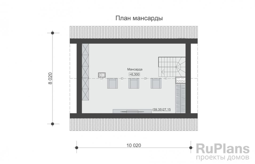 Двухэтажный дом с мансардой, террасой и четырьмя спальнями Rg6617 №10