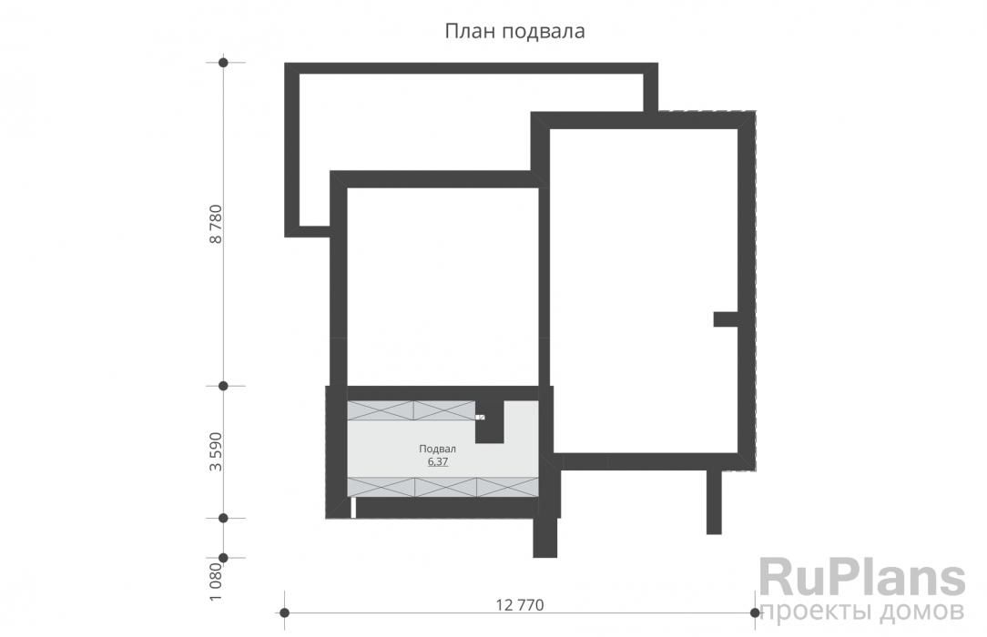 Одноэтажный дом с подвалом и террасой Rg5325 №8