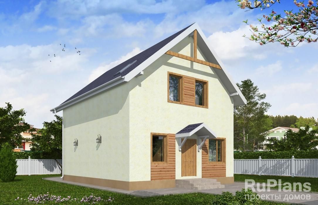 Дом с мансардой и террасой Rg3569 №3