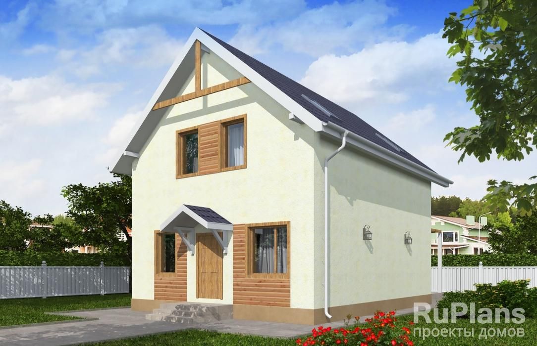 Дом с мансардой и террасой Rg3569 №2