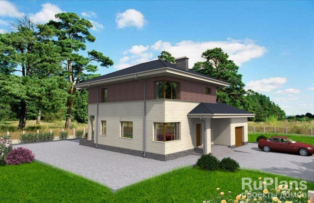 Двухэтажный дом с гаражом,  террасой и балконом Rg3317 №2