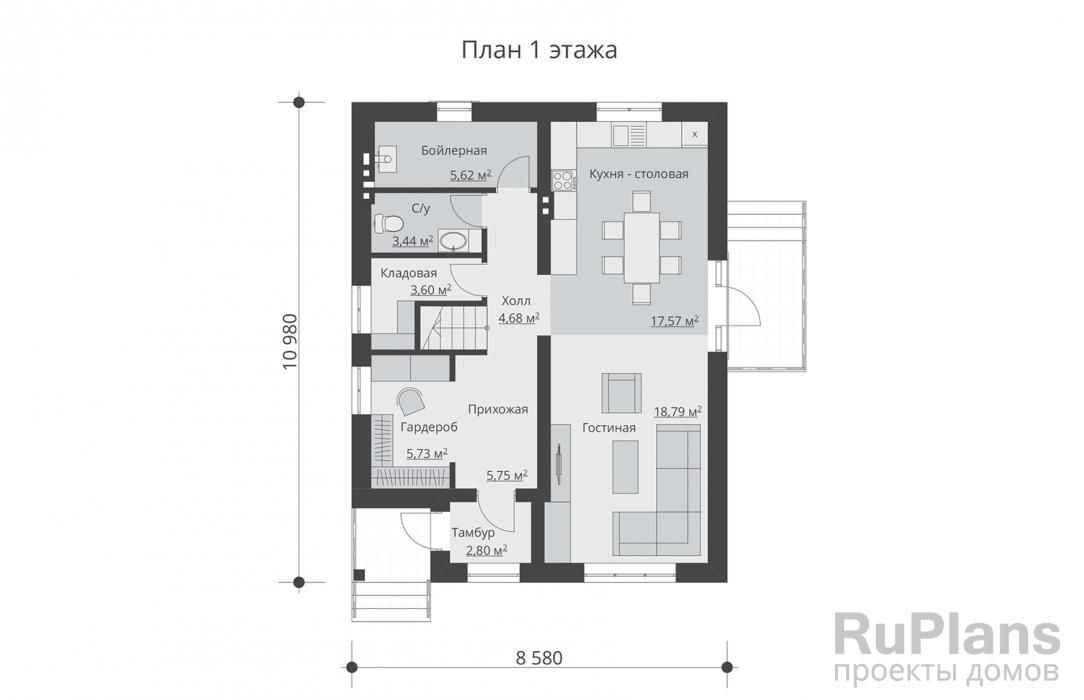 Дом с мансардой и террасой Rg3714 №8 Дом с мансардой и террасой Rg3714 №8