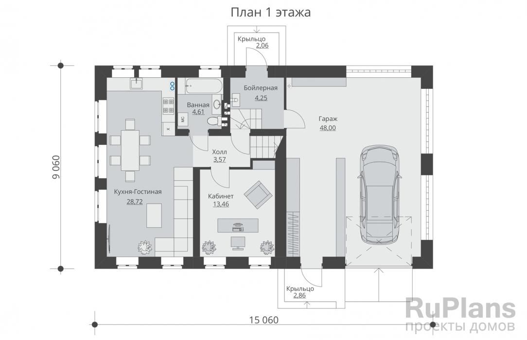 Двухэтажный дом с гаражом Rg5618 №8