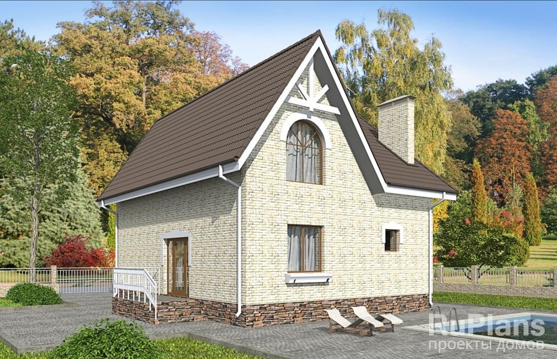 Дом с мансардой и террасой Rg3714 №2 Дом с мансардой и террасой Rg3714 №2