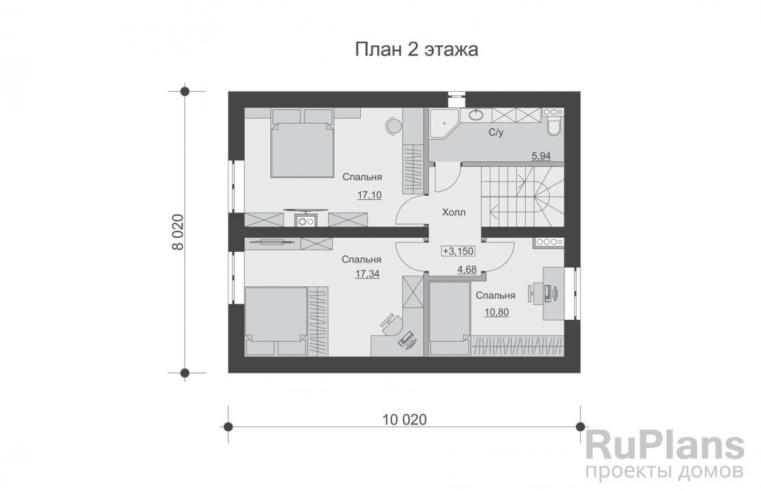 Двухэтажный дом с мансардой, террасой и четырьмя спальнями Rg6617 №9