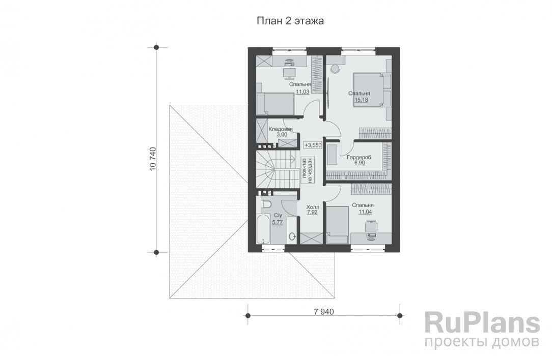 Двухэтажный дом с гаражом и четырьмя спальнями Rg6600 №9