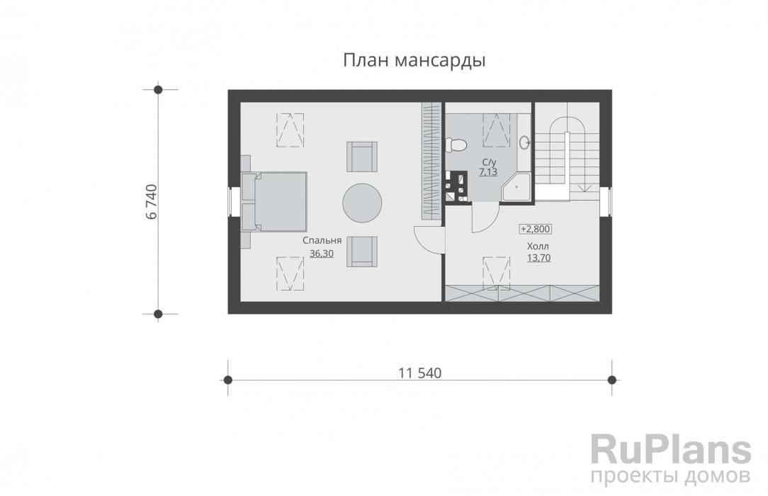 Гараж с жилым мансардным этажом Rg5215 №9 Гараж с жилым мансардным этажом Rg5215 №9