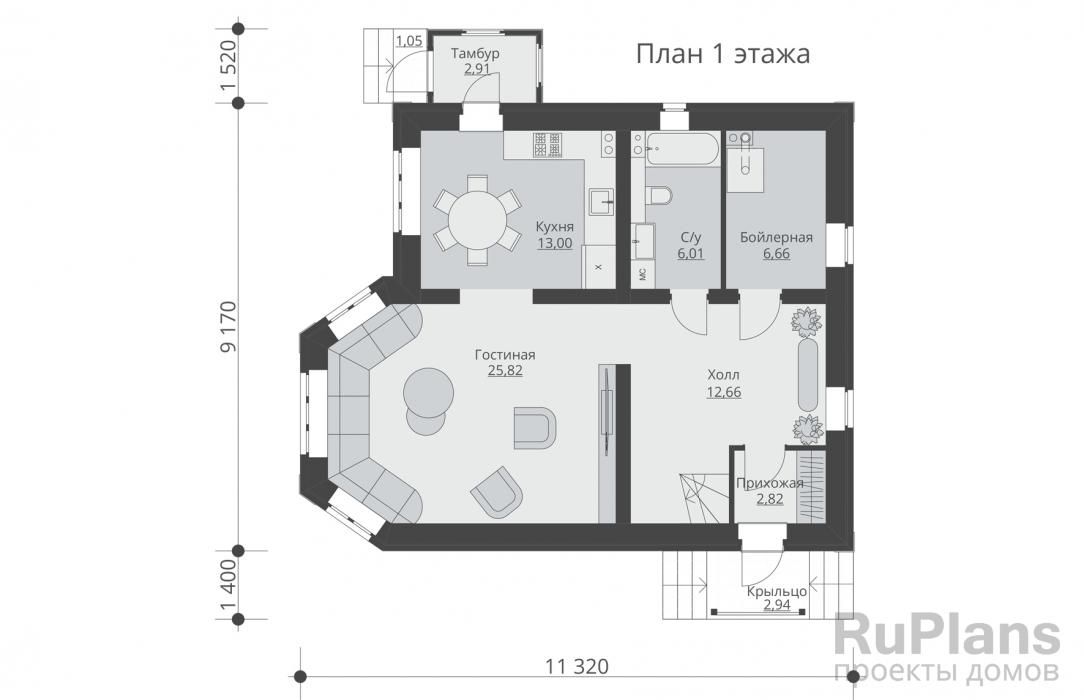 Двухэтажного дома с эркером Rg5854 №8