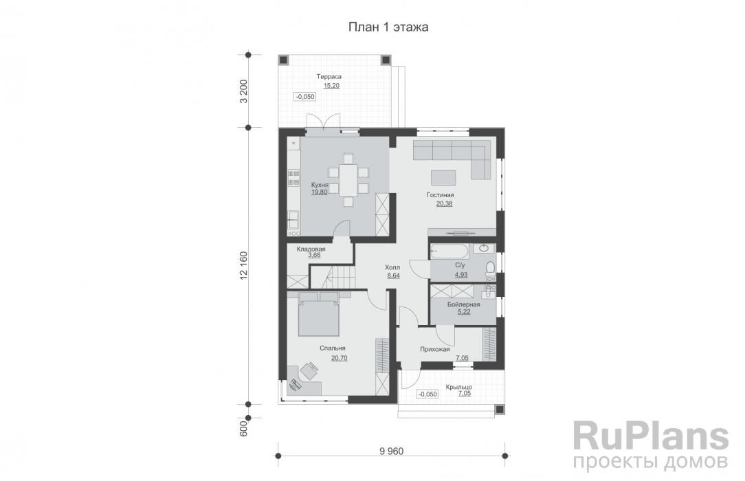 Двухэтажный дом с террасой и балконом Rg6351 №8