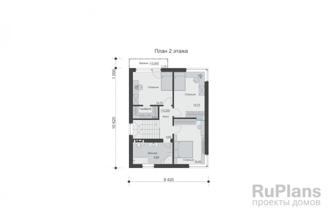 Двухэтажный дом с террасой и тремя спальнями Rg6589 №9