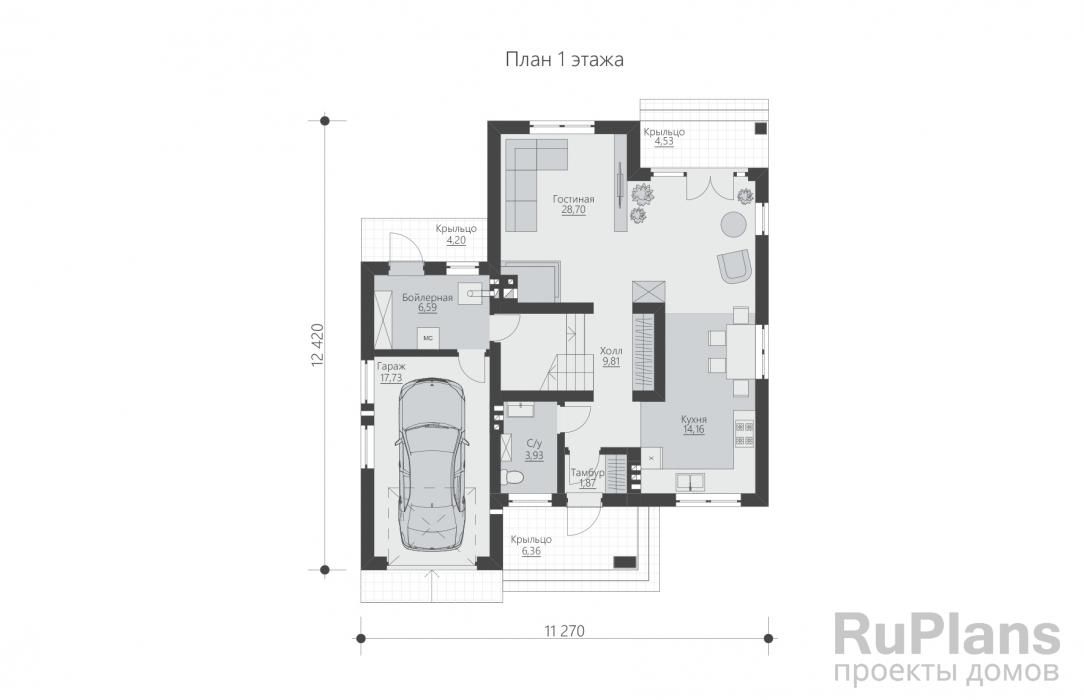 Двухэтажный дом с гаражом и тремя спальнями Rg5997 №8