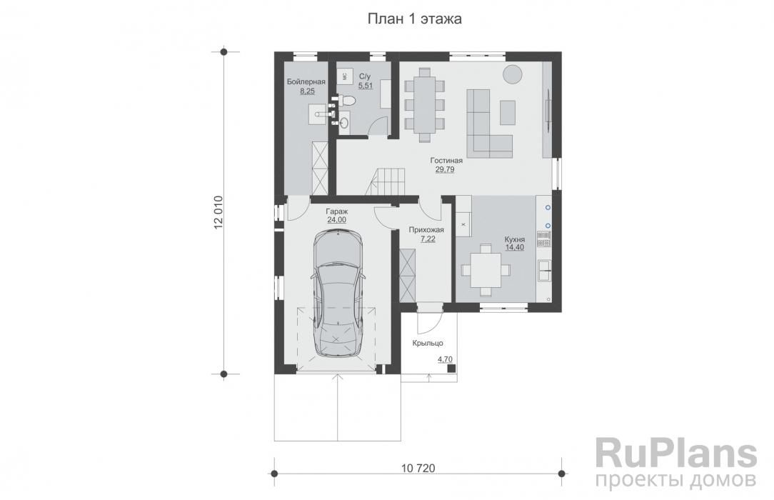 Двухэтажный дом с гаражом, кухней-гостиной и тремя спальнями Rg6450 №8