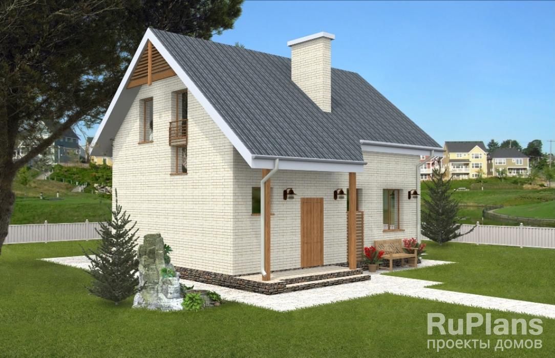 Дом с мансардой и террасой Rg1618 №3