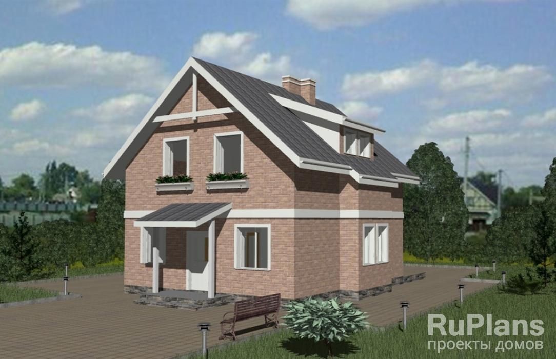 Дом с мансардой и  террасой Rg3322 №3