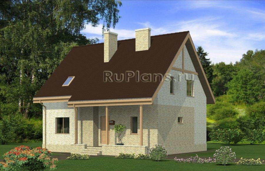 Дом с мансардой и крытой террасой Rg4954 Дом с мансардой и крытой террасой Rg4954