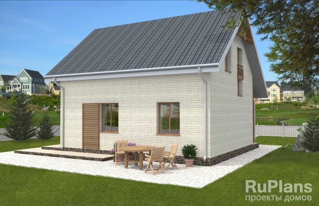Дом с мансардой и террасой Rg1618 №2