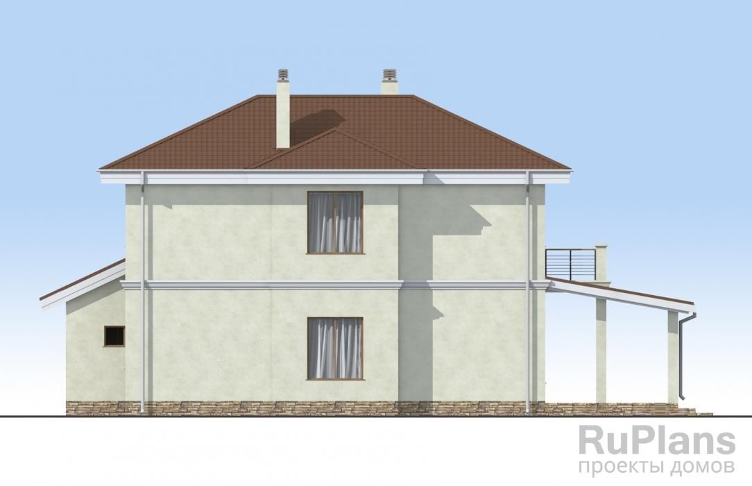 Двухэтажный дом с гаражом, террасой и балконами Rg3223 №5