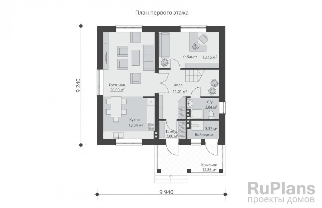 Аккуратный дом с мансардой Rg3842 №8 Аккуратный дом с мансардой Rg3842 №8
