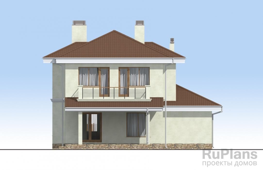 Двухэтажный дом с гаражом, террасой и балконами Rg3223 №6