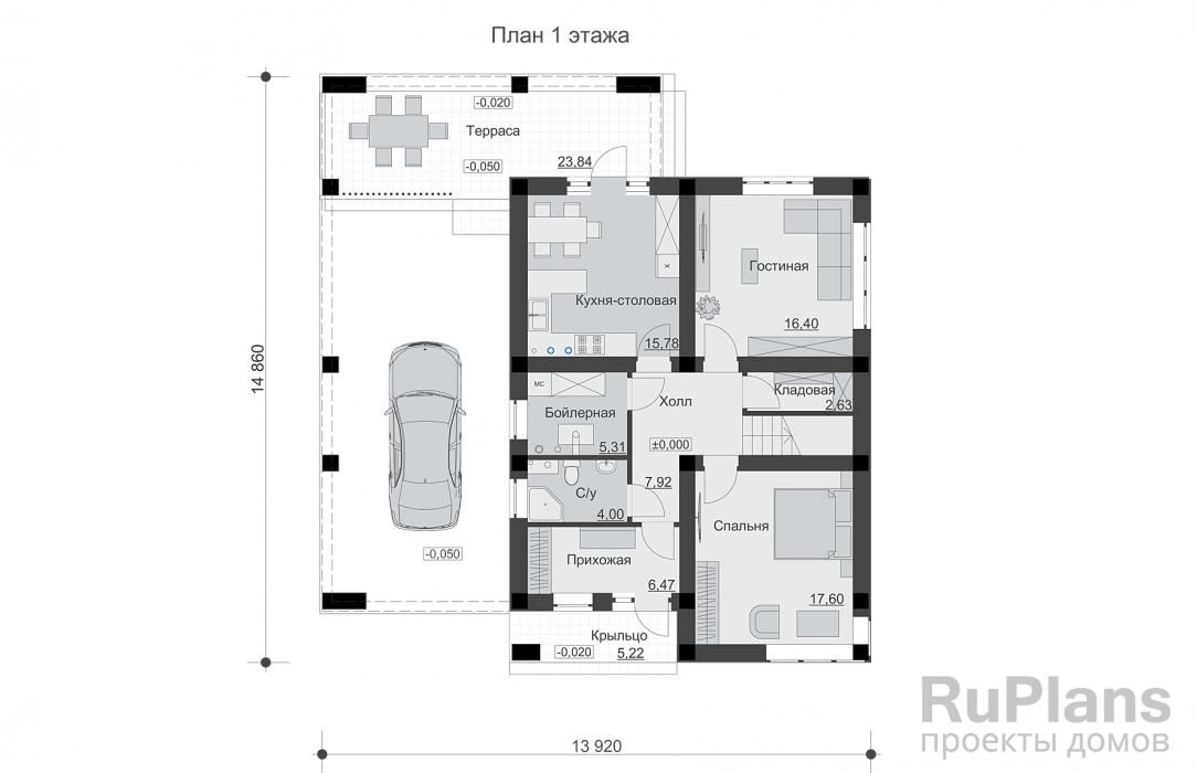 Двухэтажный дом с террасами, балконом и  четырьмя спальнями Rg6473 №8