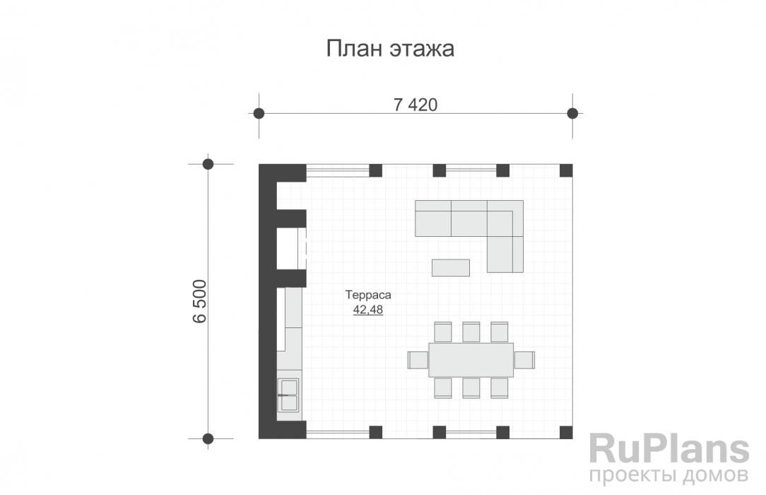 Эскизный проект беседки с камином и летней кухней Rg6057 №8