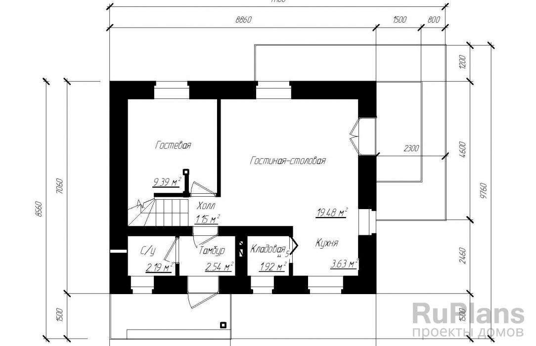 Дом с мансардой и террасой Rg1618 №8