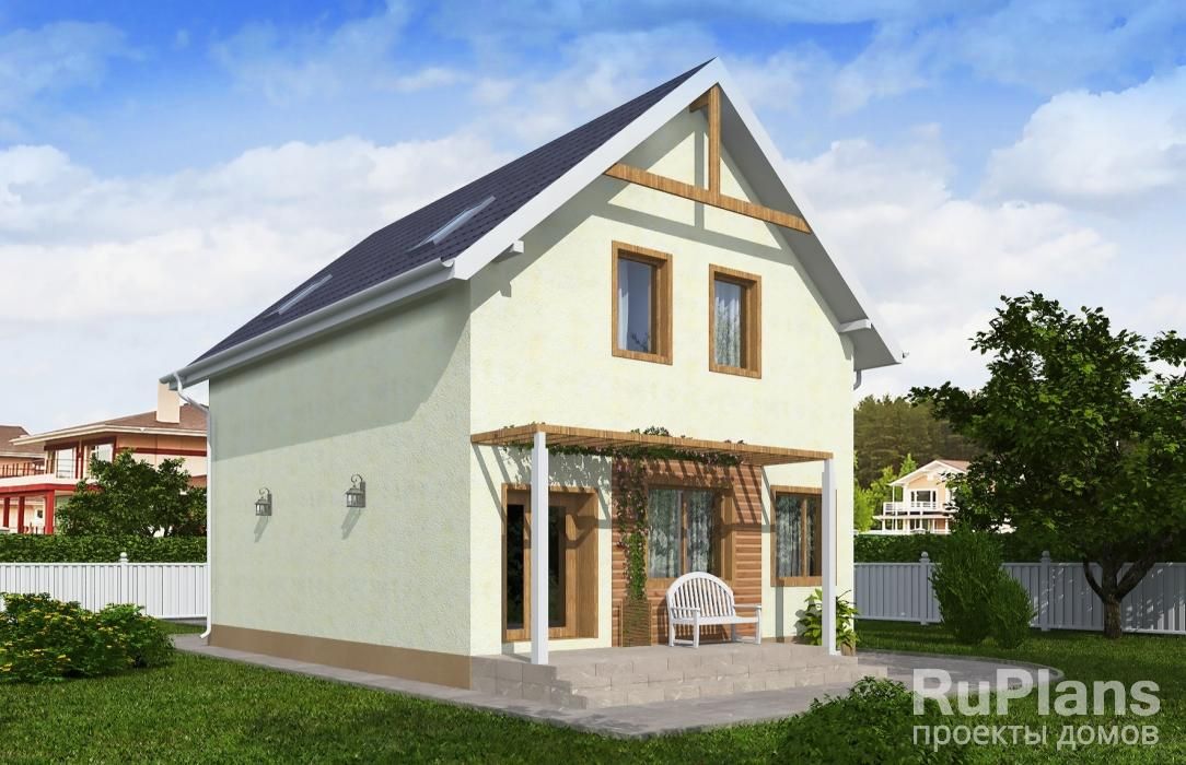 Дом с мансардой и террасой Rg3569 №1