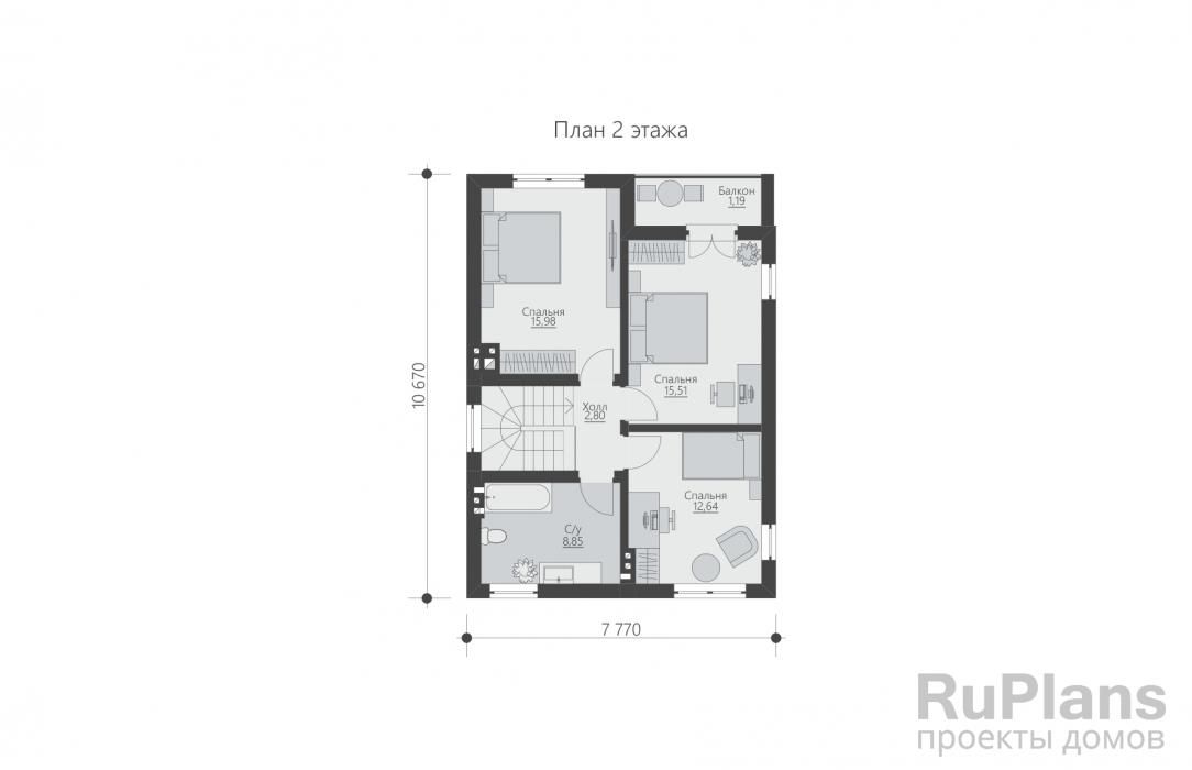 Двухэтажный дом с гаражом и тремя спальнями Rg5997 №9
