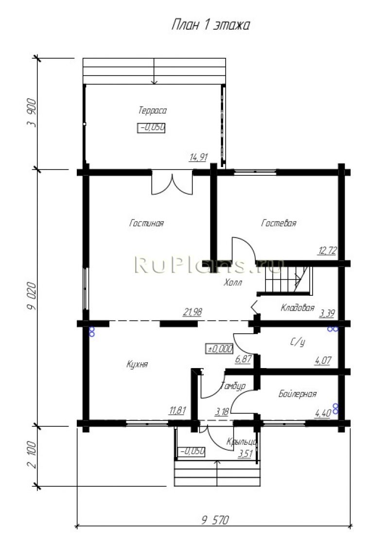 Дом с мансардой и террасой Rg5068 №8
