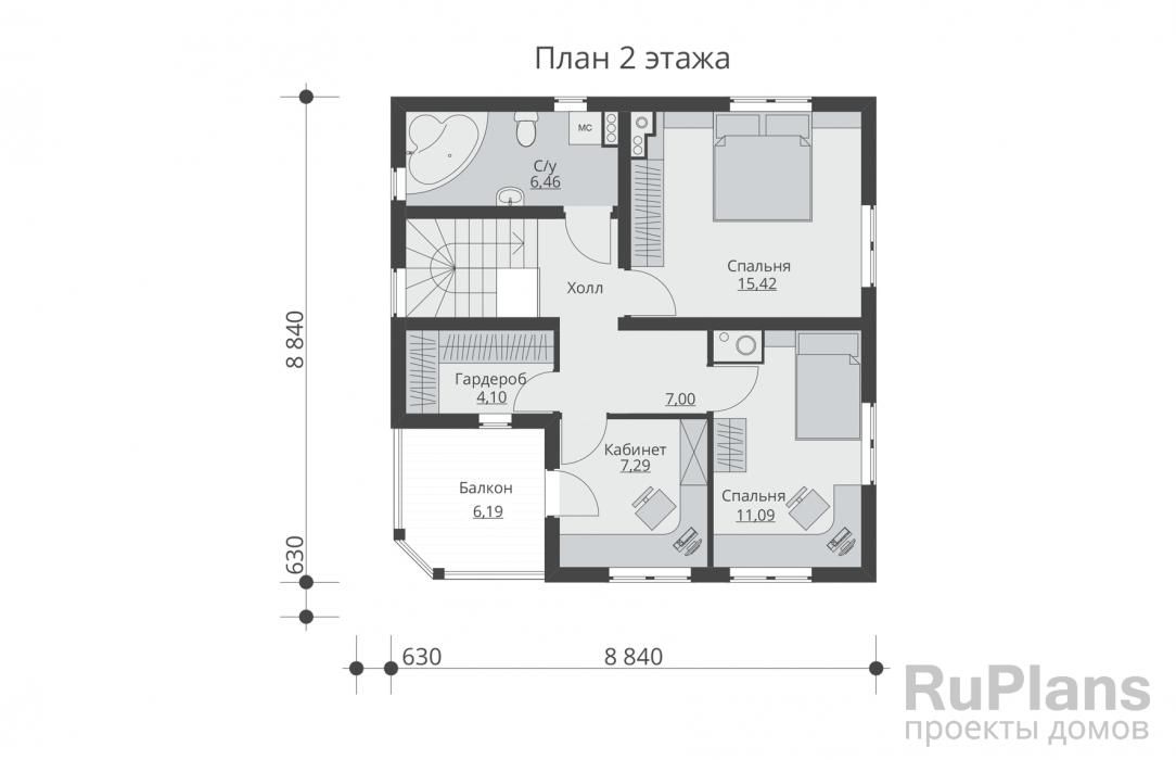 Двухэтажный дом с балконом Rg5401 №9