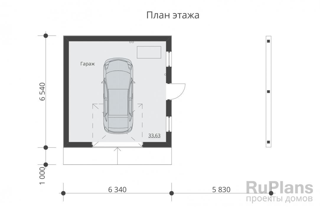 Гараж с подвалом и навесом Rg5170 №9 Гараж с подвалом и навесом Rg5170 №9