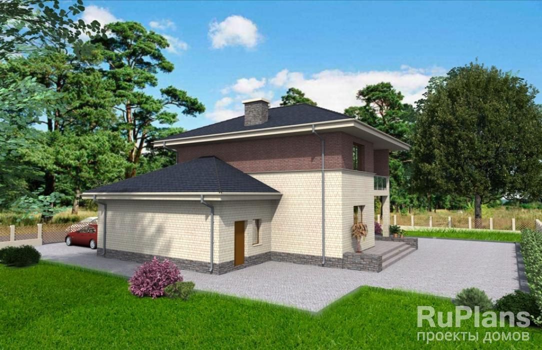 Двухэтажный дом с гаражом,  террасой и балконом Rg3317 №3