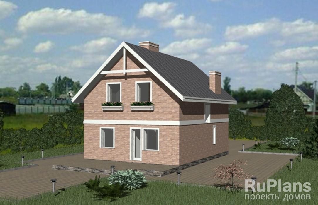 Дом с мансардой и  террасой Rg3322 №1